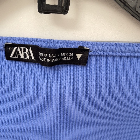 Zara blue ruched crop top - Picture 4 of 6